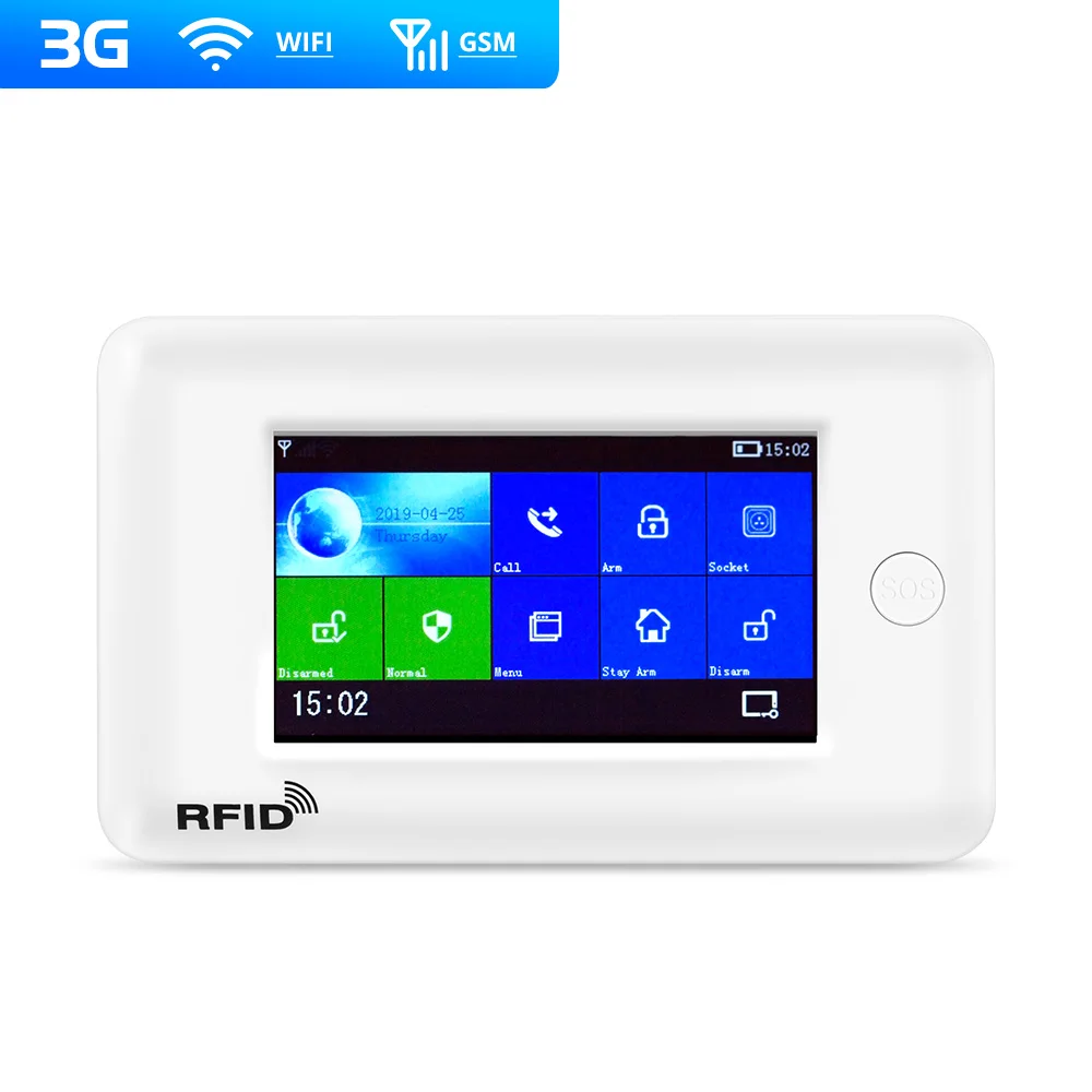 PG106 2G 3g GSM WiFi домашняя система охранной сигнализации ip-камера Поддержка приложения управление RFID карта наружная камера датчик дыма Сигнализация Движения