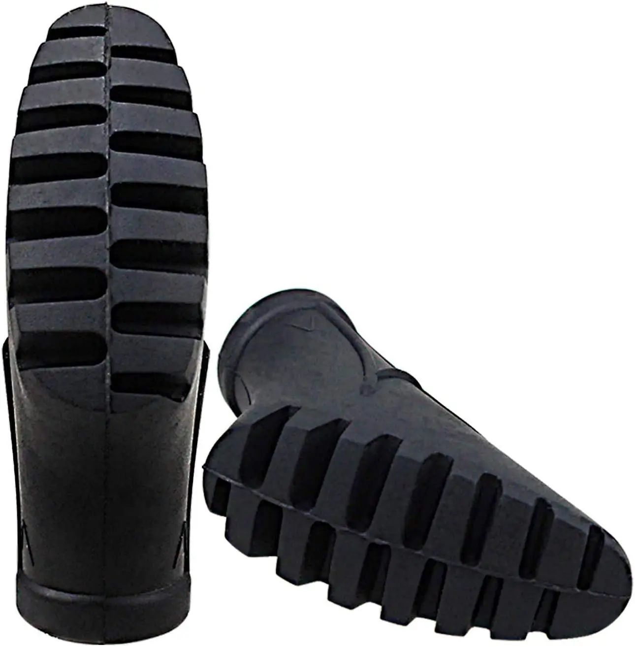 4pcs Walking Pads Rubber Trekking Poles Hiking and Walking Sticks Pads Climb Replacement Alpenstock Black Color