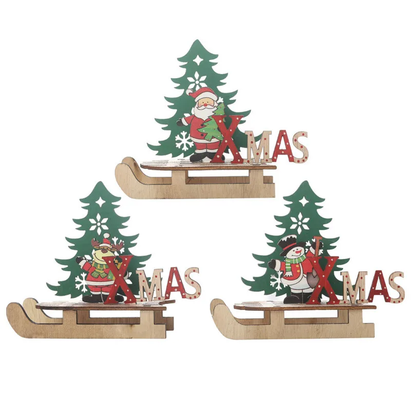 Год деревянные олени рождественские украшения для дома Сращивание олень рождественские украшения детский подарок Navidad Noel DIY ремесло