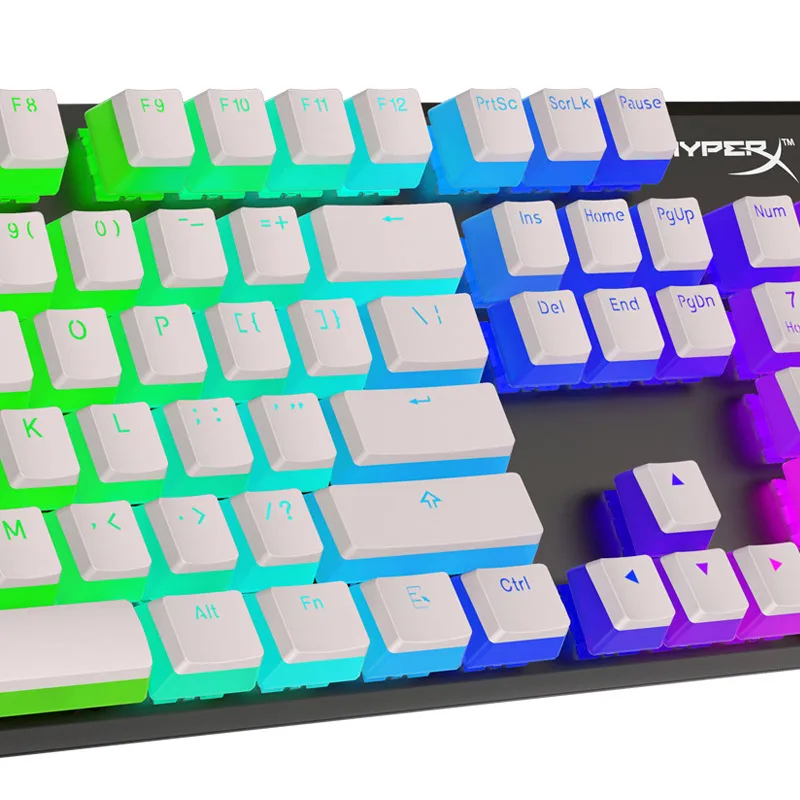 Kingston HyperX двойные клавишные колпачки pbt полный 104 прозрачный халат механические клавиши клавиатуры