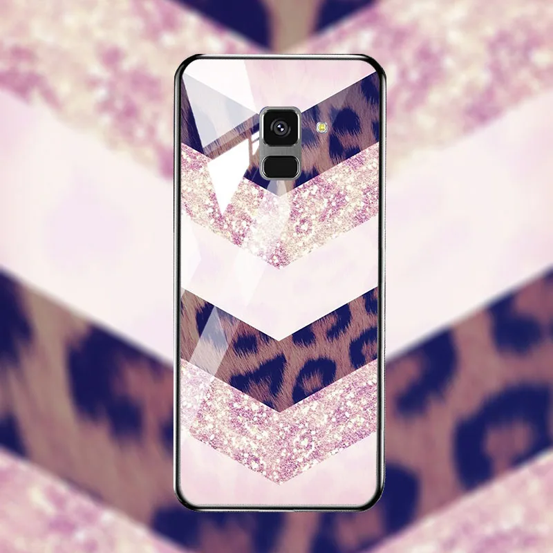 Роскошный чехол для телефона из закаленного стекла для samsung galaxy J4 J6 J8 J2 pro силиконовые чехлы для samsung A7 A6 plus чехлы - Цвет: M091