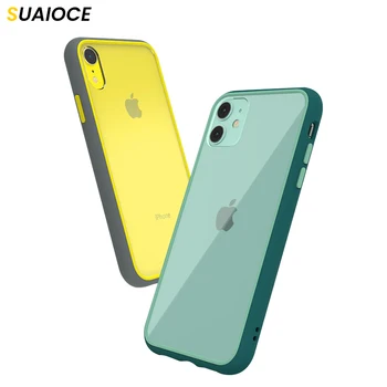 

SUAIOCE Clear Case For iPhone 11 Pro X XS Max XR Transparent Shock-proof Back Protective Cover For iPhone SE 2020 7 8 Plus Case