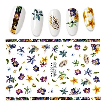 

1pc Leaf Flower 3D Nail Art Stickers Face Stickers for Nails Self-adhensive Decals Tips Decoration Paper