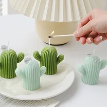 Cute Delicate Cactus Plants Candles Handmade Aromatherapy Candles For Birthday Party Wedding Home Decor Plant Candle