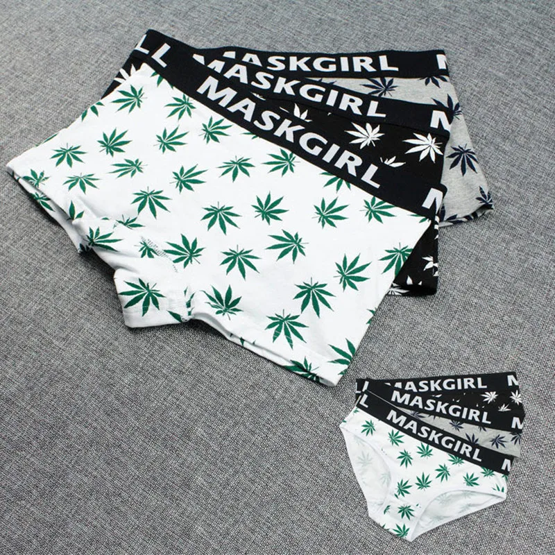 

Cotton wind-leaf briefs big size wide edge letters quadrangle briefs boxers triangle pants Ladies underwear