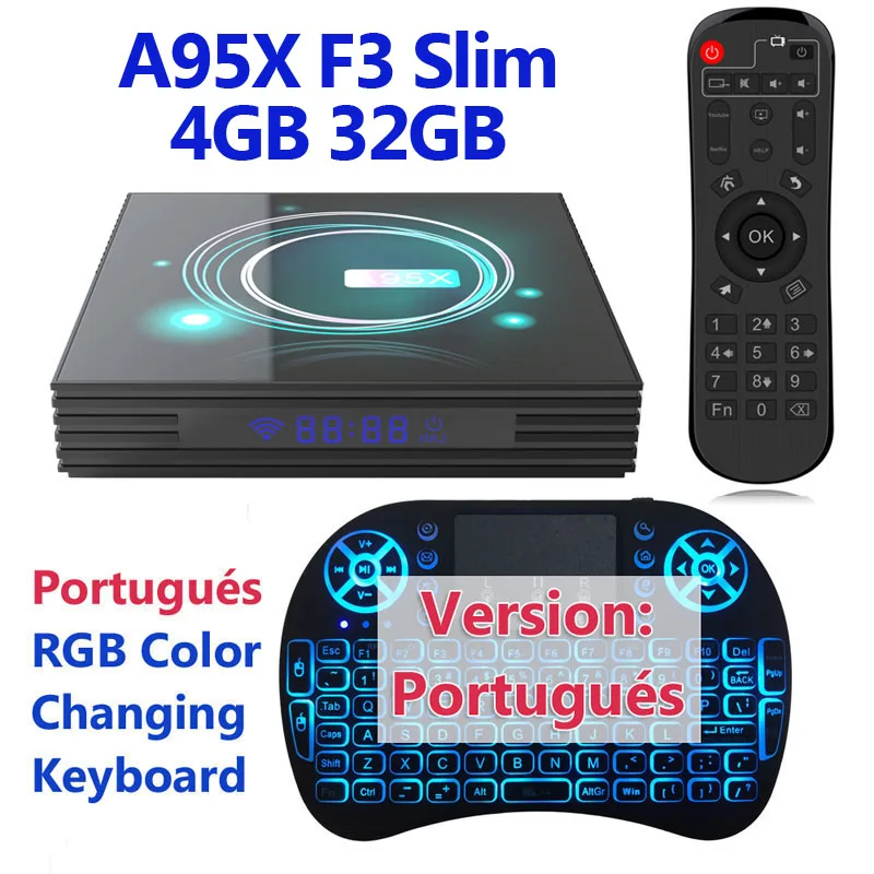44GB 32GB Set Pt Новая ТВ приставка Android A95 F3 тонкий 4K HD медиаплеер 75fps Смарт ТВ приставка S905X 2 ГБ 4 ГБ ram 2,4G/5G WiFi глобальная версия - Цвет: 44GB 32GB Set Pt