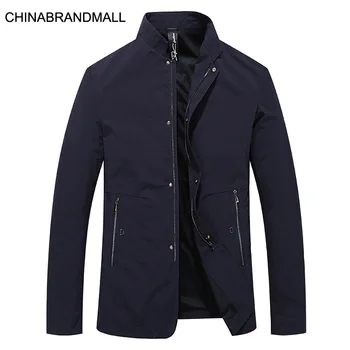 

Autumn Men Plus Fat Plus Size Leisure Li Collar Jacket Male Fat Man Medium Length Money Coat