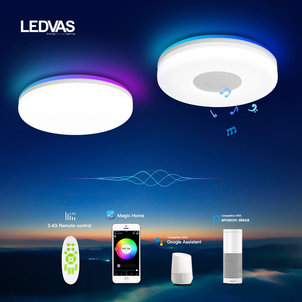 

LEDVAS Smart LED Mini Ceiling Light Supports Bluetooth Speaker Wireless Control Kitchen Bathroom Balcony Aisle