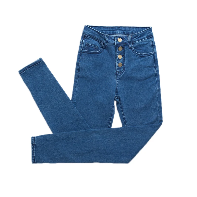 Высокое качество, женские джинсы с высокой талией и пуговицами, обтягивающие джинсы, Стрейчевые узкие брюки, плюс размер, джинсы S-3XL