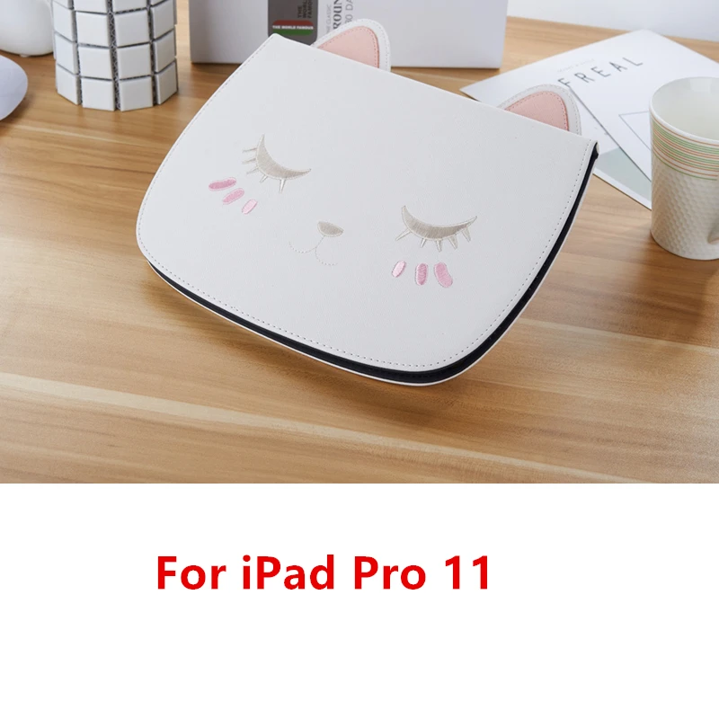 Обложка для iPad 10,2 чехол милый Кот из искусственной кожи смарт-чехол s для iPad 9,7 Air 2/1 мини 1/2/3/4/5 Pro 11 Pro 10,5 воздуха 10,5 Funda Capa - Цвет: White 11