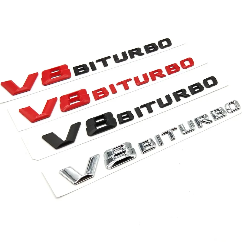 Автомобильный Стайлинг 18*2 см ABS пластик V8BITURBO Эмблема для багажника значок боковые логотипы автомобили наклейки на тело 4 цвета
