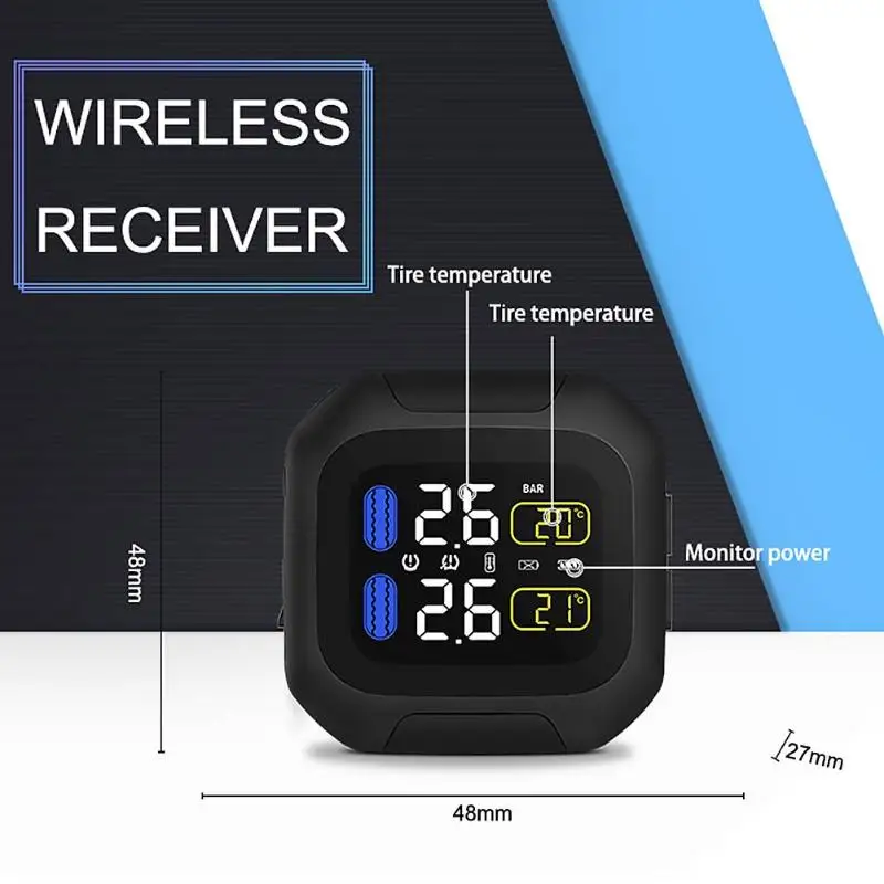 CAREUD M3-WF usb зарядка мотоцикла TPMS шины для мотоцикла контроль давления в шинах сигнализация с 2 беспроводными внешними датчиками