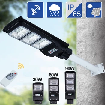 

Outdoor Solar Power integrated street Lights 30W/60/90W 60/120/180LED Motion Sensor Wall Lamp Waterproof Landscape Garden Light