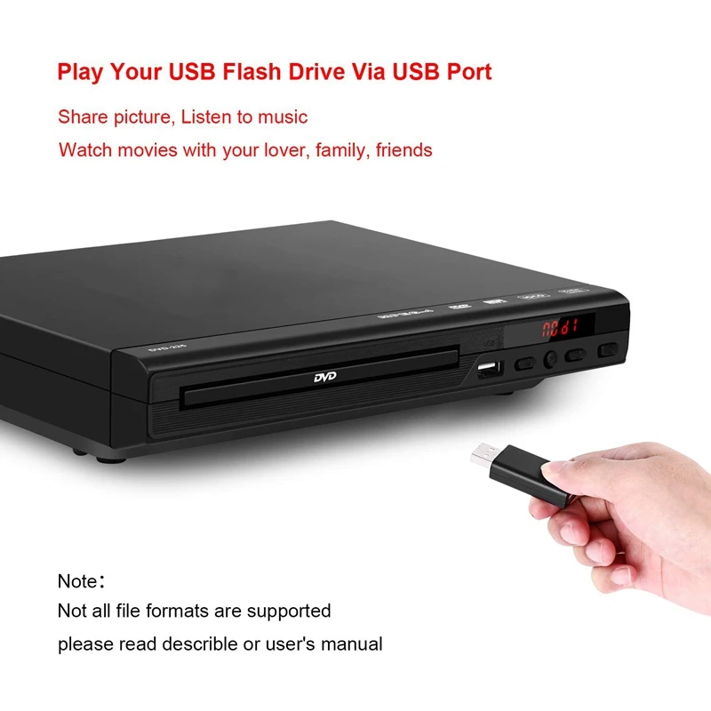 AAAE топ-dvd-плеер для домашней поддержки USB порт компактный многоканальный DVD/SVCD/CD/Disc плеер с пультом дистанционного управления, встроенный PAL/NT