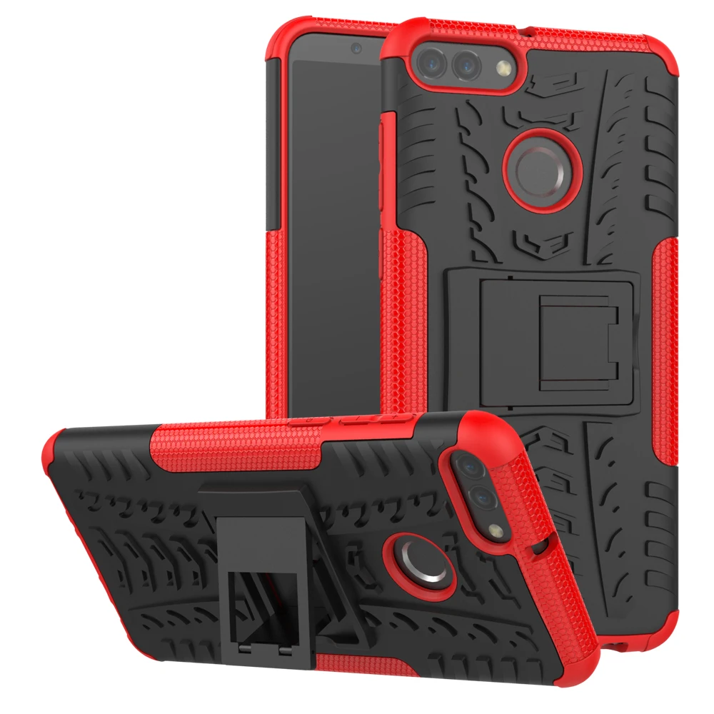 10pcs Soft Silicone TPU+PC Phone Case Cover Holder Stand For Huawei Y9 Y6 Y5 Y9 Y7 Y6 Y5 Prime Y 5 Y 6 Y 7 Pro