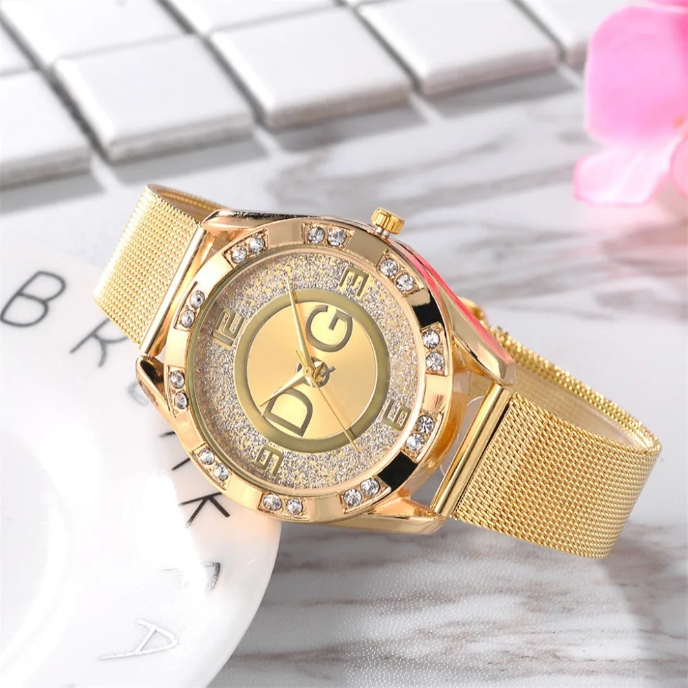 Роскошные Брендовые Часы золотые наручные часы reloj mujer Женские Мужские кварцевые часы Montre homme erkek saat accesorios mujer