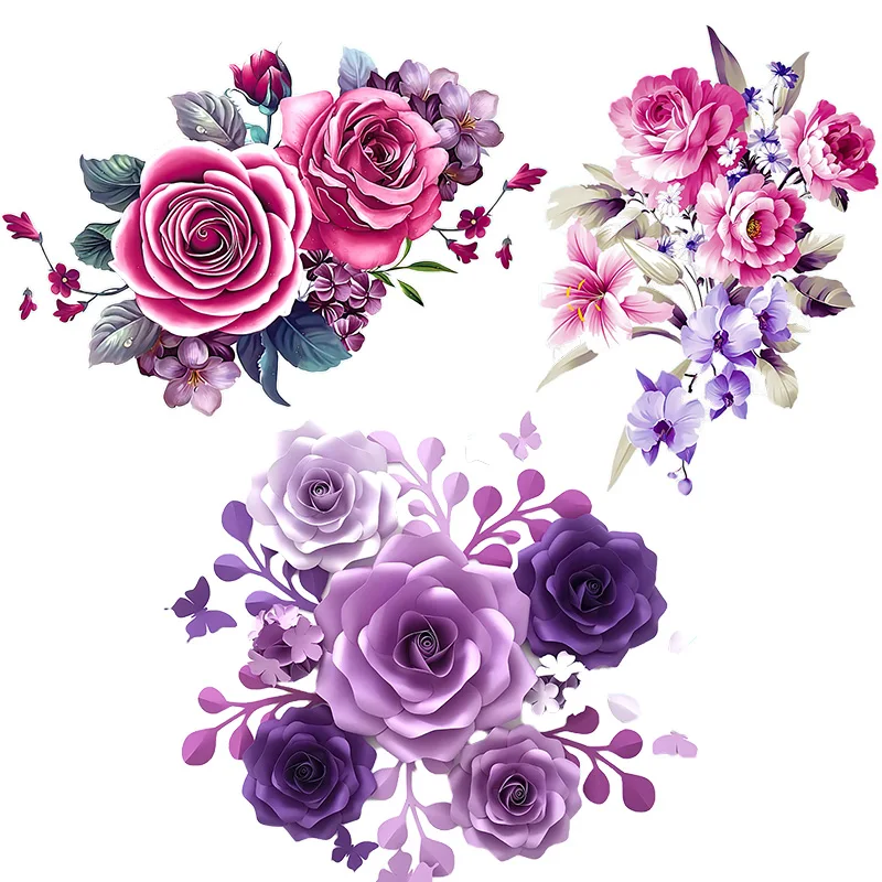 

Three Ratels QCF47Classic nostalgic purple elegant bouquet home decoration Decal Refrigerator decorative toilet Decal