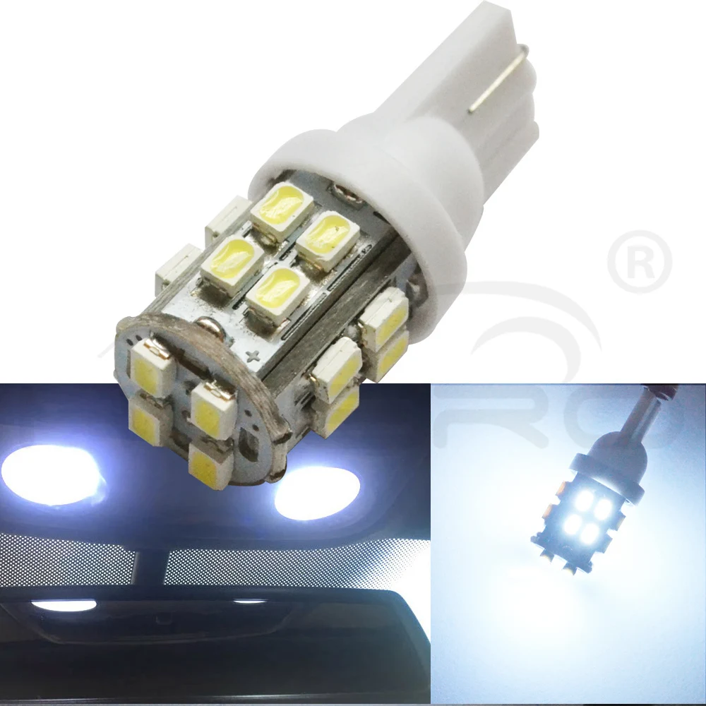 Hviero T10 20SMD 1206 White Car Wedge Light Auto LED 3020 W5W 194 168 Truck Trailer RV License Plate Clearance Lamp Reading Bulb 12v