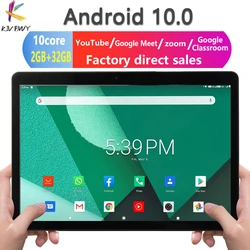 Kivbwy New Original 10.1inch Tablet Pc 10 Core Android 10.0 4G Network Dual SIM WiFi Bluetooth Mobile Phone Tablets 2GB+32GB