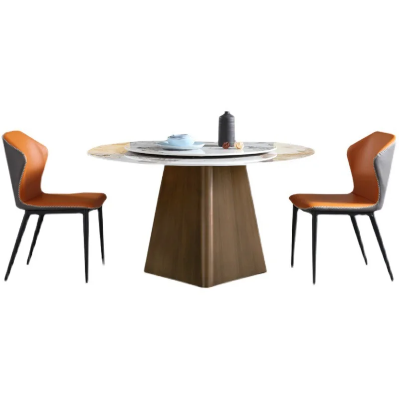 

Scandinavian marble round dining table villa home small dining round table