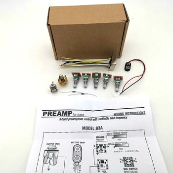 

Deluxe MB3B Model 3 Band 9V Preamp/Tone Control Swithabte Mid Frequency Electric Bass Active Preamp Wiring Bass Guitar Parts