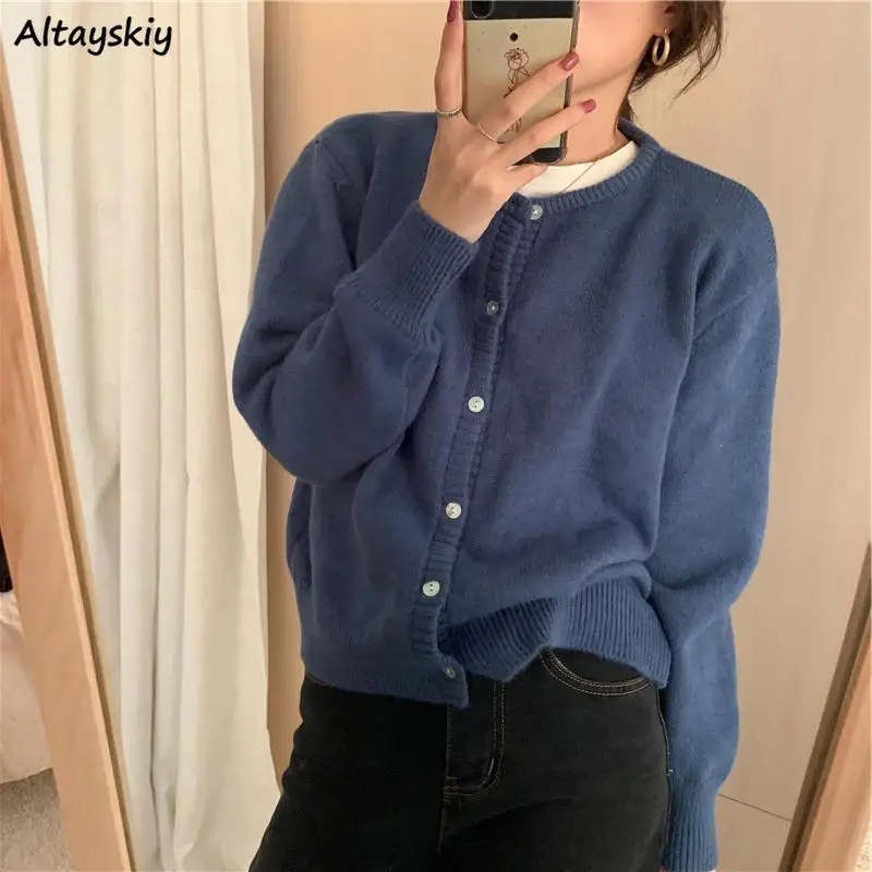 Cardigan Women Solid Plus Size 3xl Candy Color Outerwear Spring Autumn Soft Simple Basic Elegant Female Sweet All-match Knitted |