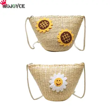 

Classic Straw Woven Bag Elegant Crossbody Shoulder Bags Women Sunflower Messenger Crossbody Small Beaches Handbag