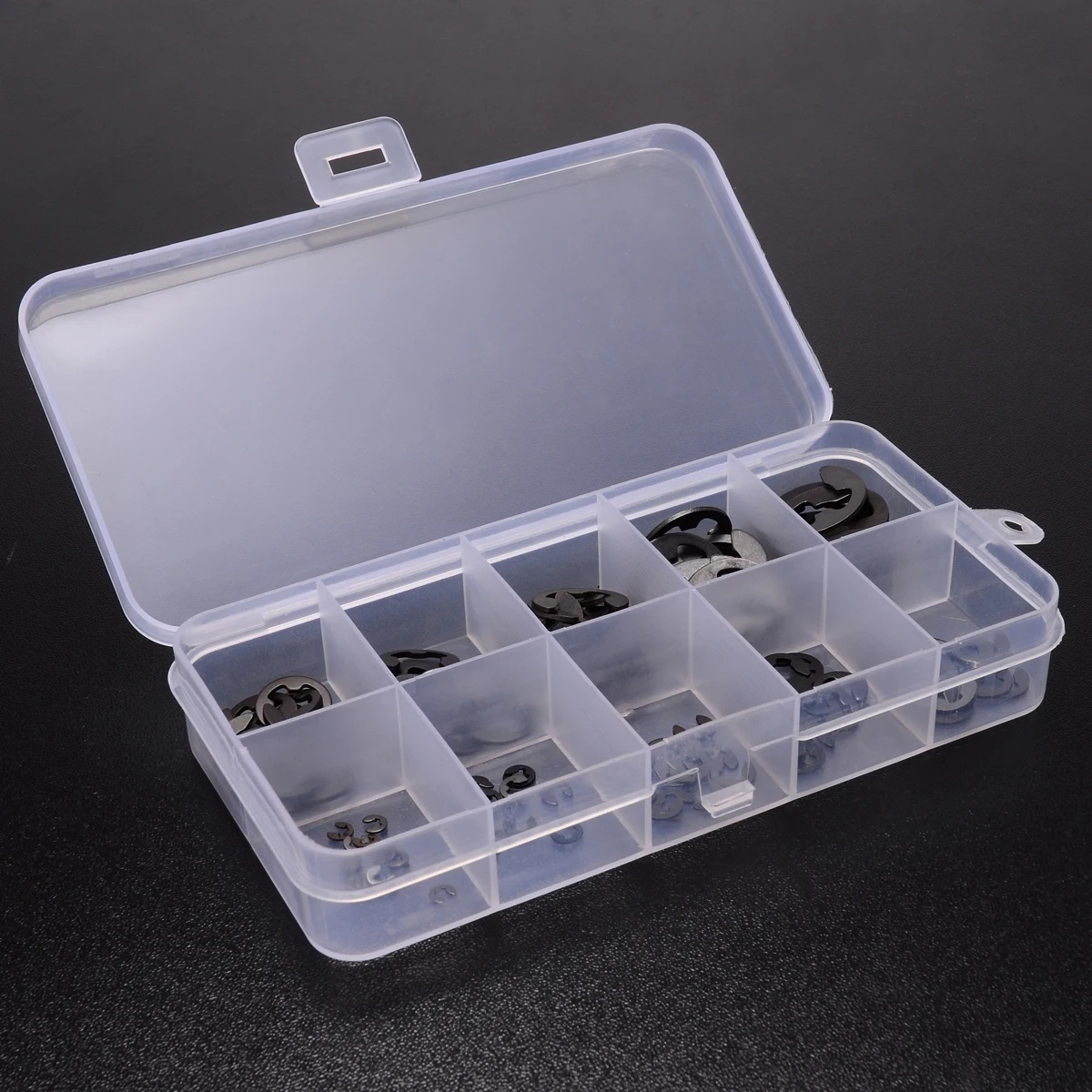 

120pcs Black E-Clip Stainless Steel Retaining Ring Assortment Kit 1.5mm to 10mm Circlip with Corrosion Resistance