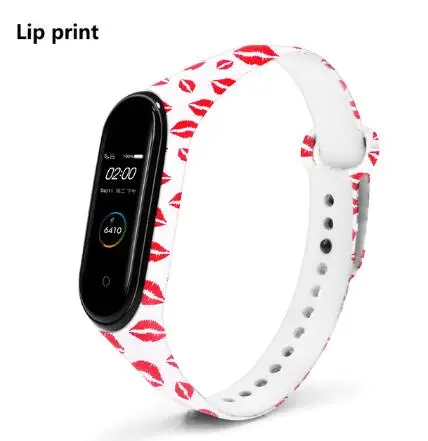 cartoon6 red lips 10 шт./упак. умный Браслет Xiaomi Mi band 4/3 ремешок из мягкого силикона для Mi 4 Mi band 3 ремешок Ремешок Mi 4 3 аксессуары браслет - Цвет: cartoon6 red lips