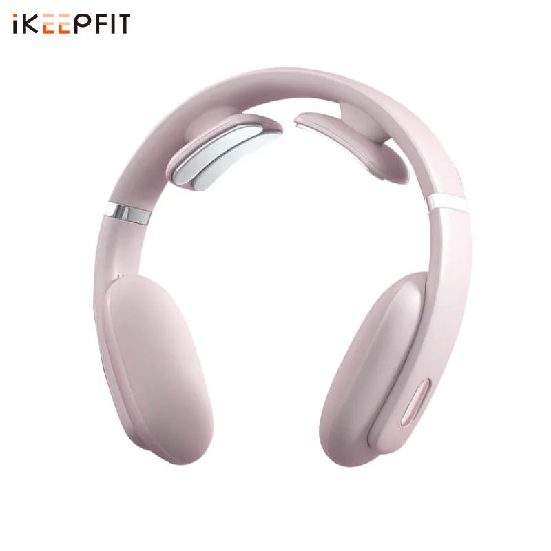 Neck Massager iKEEPFIT Wireless Electric Low Frequency Pulse Relieve Pain Voice Prompt 4 Electrode Slice Cervical Massage