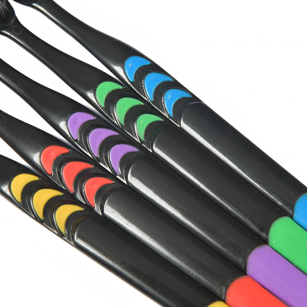 10pcs Toothbrush Soft Bristle Adult Bamboo Charcoal Household Fine  Antibacterial Men and Women Family  Toothbrush