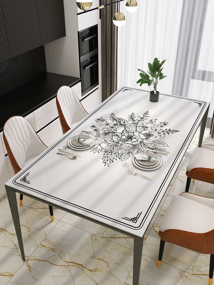 

Винтажные роскошные скатерти из искусственной кожи с изображением роз прямоугольные скатерти для стола Защитная пленка для мебели посуда Dec