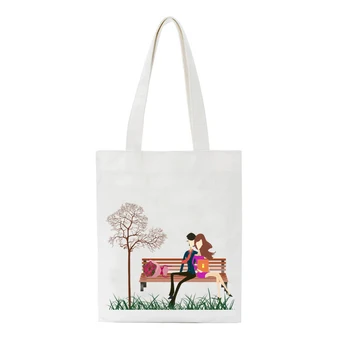 

Ladies Handbags Cloth Canvas Tote Bag Shopping Travel Women Eco Reusable Shoulder Shopper Bags Bolsas De Tela
