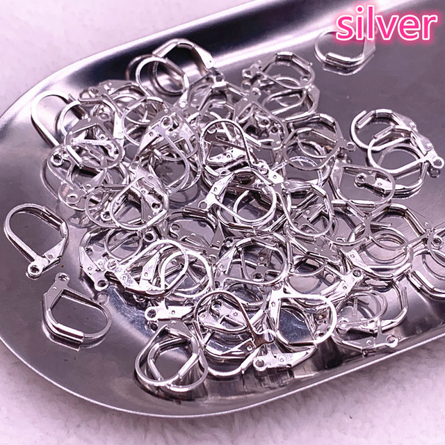 15*10mm French Lever Earring Hooks Wire Settings Base Hoops Earrings DIY Jewelry Making Supplies