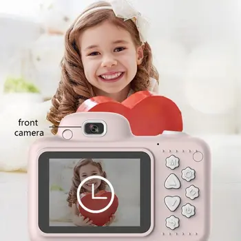 

2.4" Screen Mini Kid Digital Camera 1080P Dual Lens Video Camera 16G Memory Card 11UB