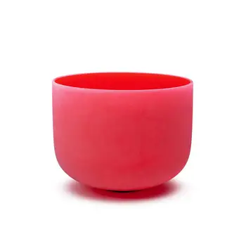 

KVKA 432Hz 12" Note C Root Red Color Chakra Frosted Quartz Crystal Singing Bowl