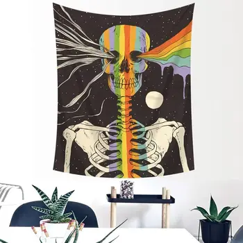 

Skeleton Tapestry Wall Hanging Skull Hippie Tapestries Cloth Wall Carpet Bedroom Art Decor Wall Tapestry Psychedelic Tapestry