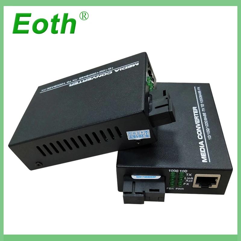 Eoth 1 пара гигабитный fibra оптический к rj45 UTP медиаконвертер 1310/1550 волоконный к ethernet переключатель оптоволоконный прерыватель