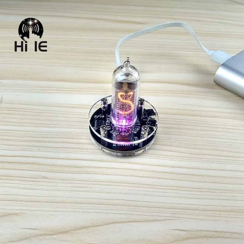 1 bit IN14 светящиеся трубные часы трубчатые семицветные RGB светодиодный Nixie без