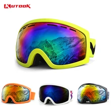 Kutake двухслойные лыжные очки, ветрозащитные очки для снегохода с защитой от ультрафиолета, лыжные очки для сноуборда, маска для лица, зимние очки