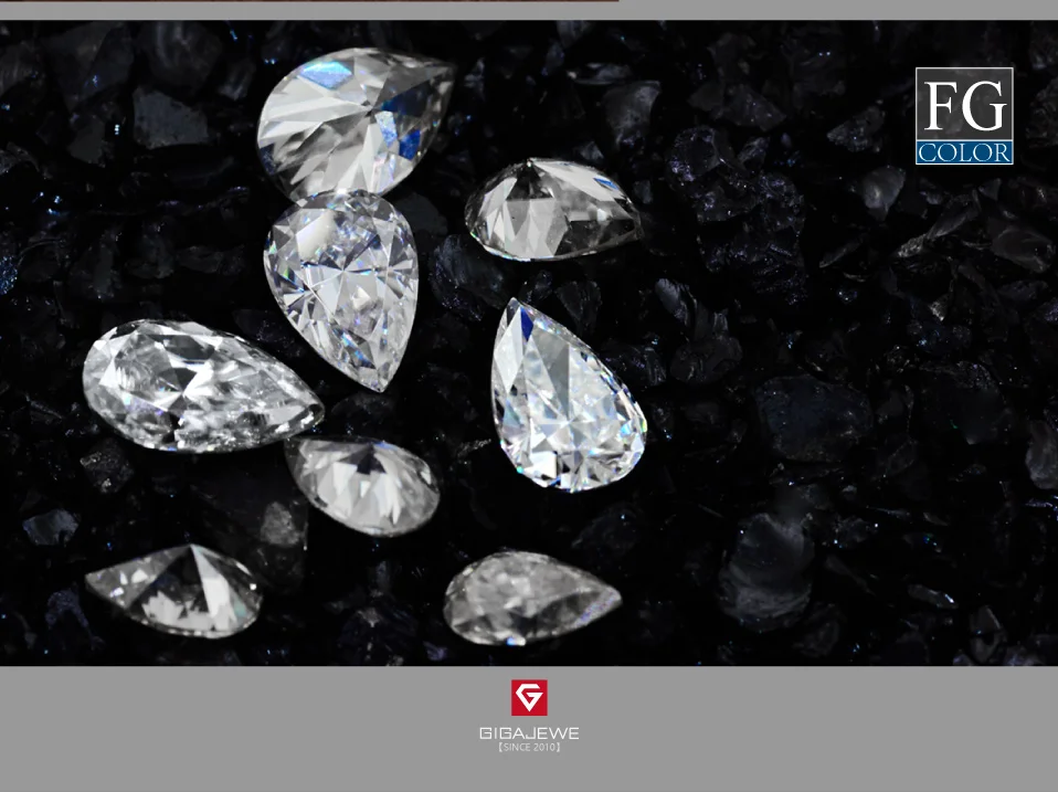 GIGAJEWE Муассанит грушевидной огранки 6*10 мм 1.8ct белые G цветные бусины из рыхлой породы драгоценных камней декоративные украшения камни Шарм Для кольца и ожерелья