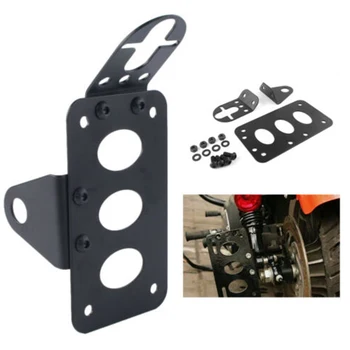 

Motorcycle Black Tail Light License Plate Holder Side Mount Bracket For Harley Chopper&cruiser&bobber