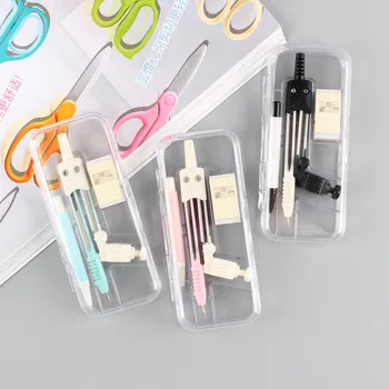 

Compass 2 piece set student examination drawing international standard compass with rubber multi-function compass set