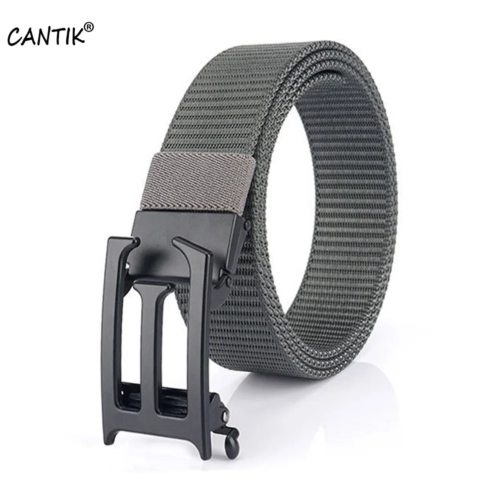 

CANTIK 2020 Design E Letter Automatic Buckle Metal Belt Quality Casual Nylon & Canvas Belts Jeans Accessories for Men CBCA300