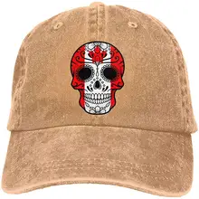 Флаг Канады сахарный череп унисекс джинсовая ткань Спорт на открытом воздухе шляпа бейсбольная Кепка