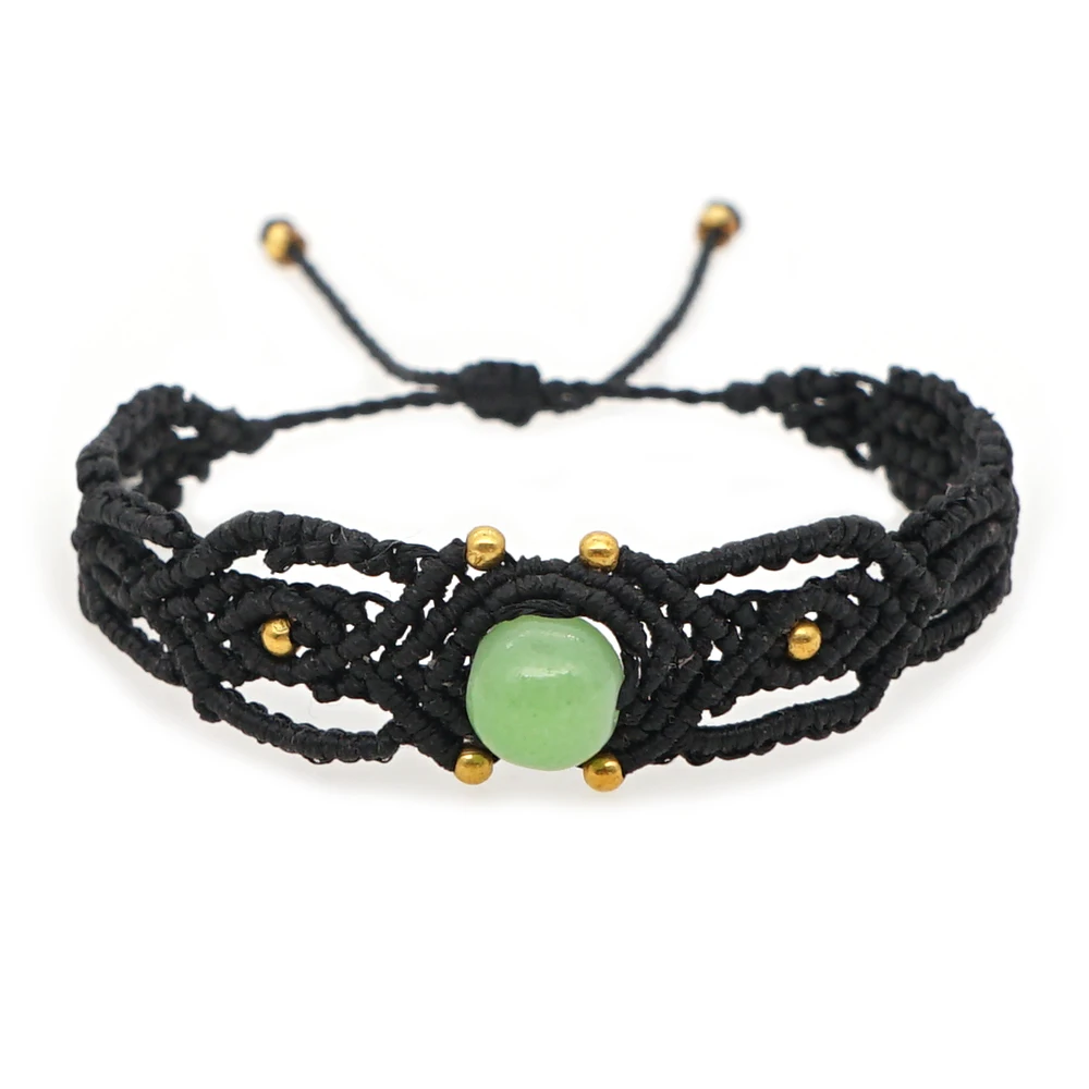 

YASTYT Braided Bracelets Natural Stone Bracelet For Women Vintage Jewelry 2021 Handmade Woven Wax Thread Waterproof Bangle