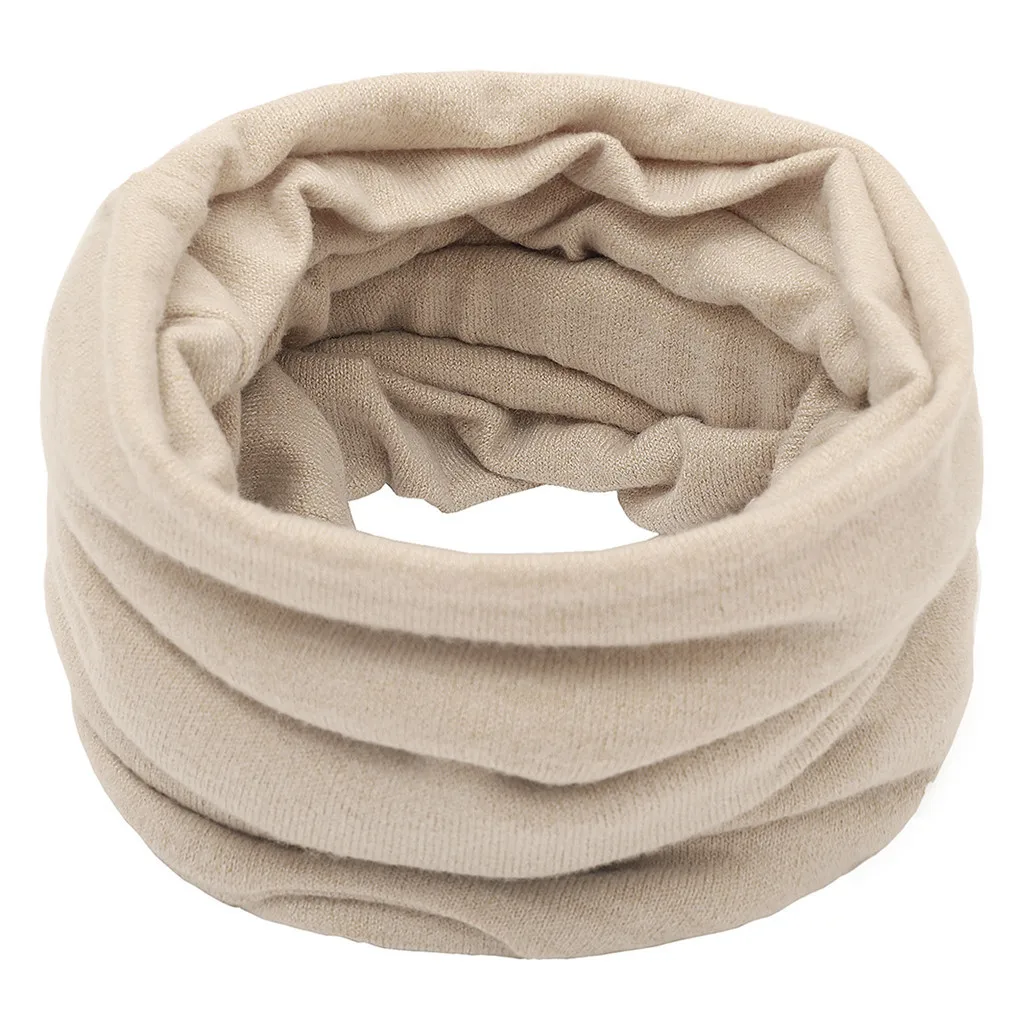 Шапка и шарф 2019Top Женская двухсекционная однотонная вязаная шапка сохраняющая тепло шейный платок зимняя шапка
