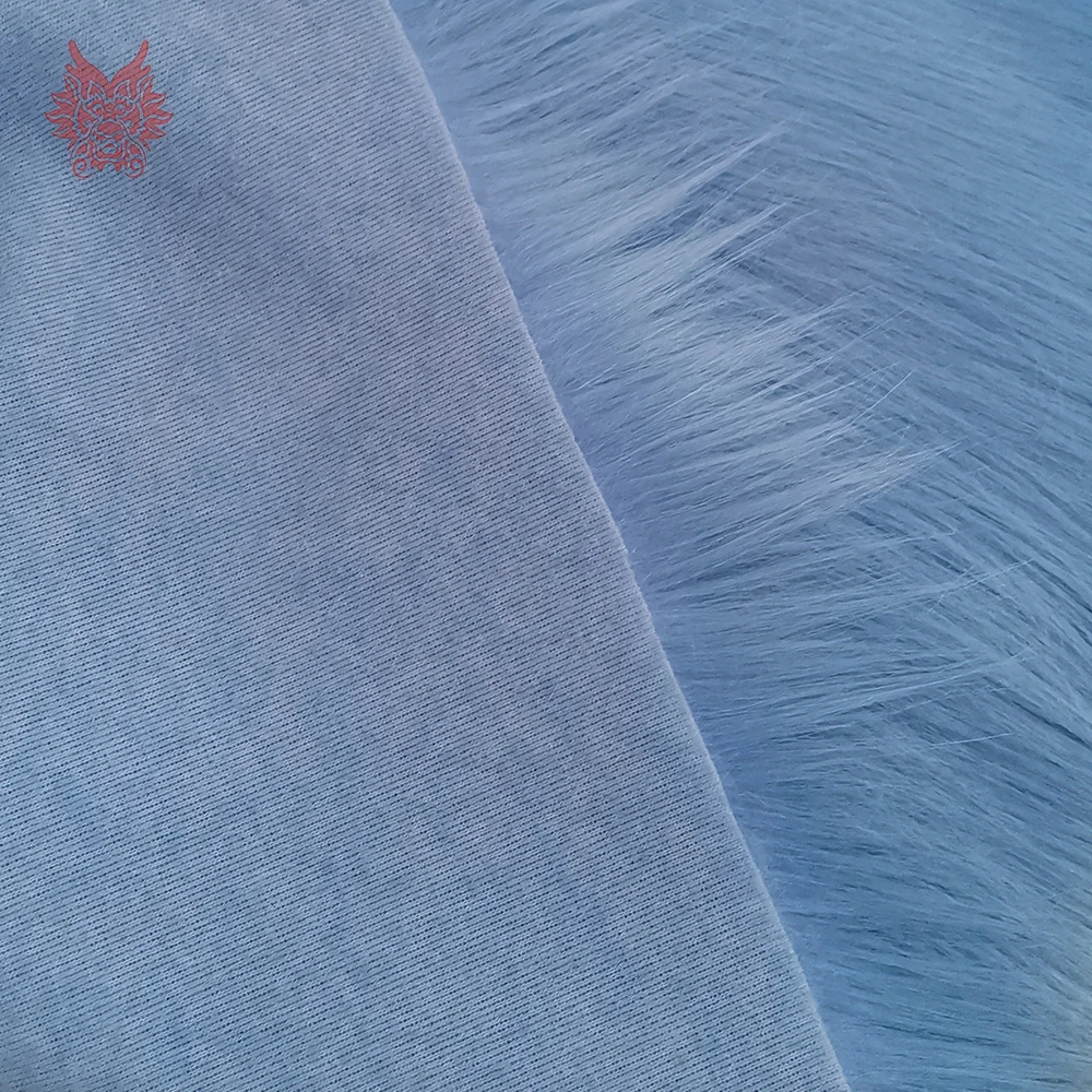 Высококачественный светло-голубой 9 см плюшевый искусственный мех Ткань для зимнего пальто, жилет, меховой воротник, накидка 150*50 см 1 шт. SP2478