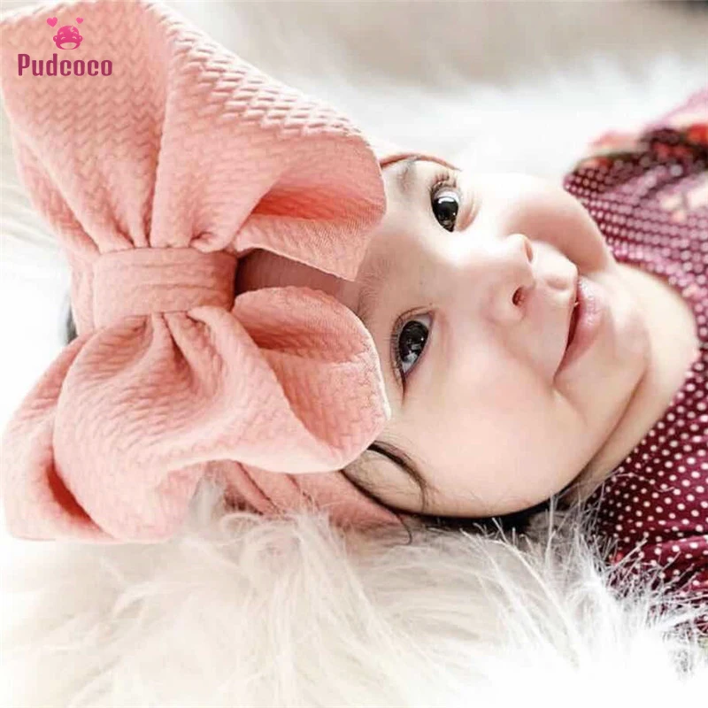 

Pudcoco Cute Kid Girl Baby Headband Toddler Big Bow Knot Rabbit Girl Hair Accessories bebe Headwear Head Wrap clothes Soft Gifts