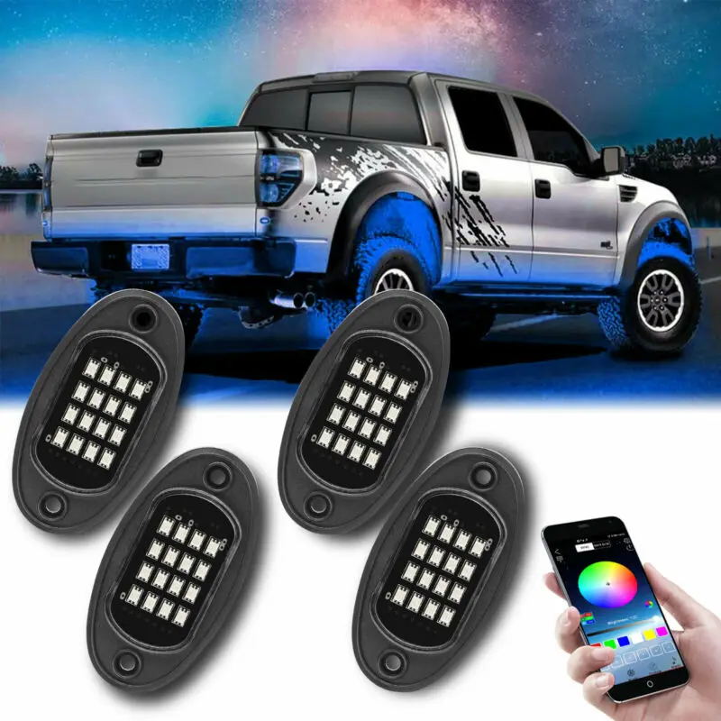 

4 шт., 12 В, RGB фонари для внедорожника, 5050 дюйма, 16 дюймов